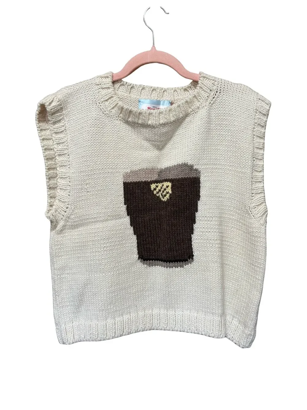 Harriet Hill Guinness Pint Wool Alpaca Knit Sweater Vest NWT OS